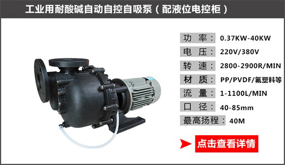 工業用耐酸堿自動自控自吸泵（配液位電控柜）