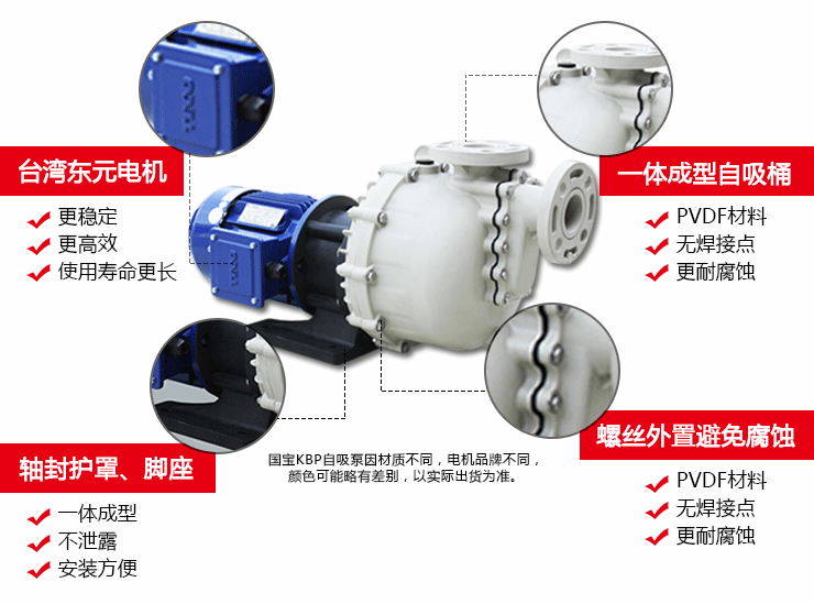 PVDF塑料耐酸堿自吸泵產品細節